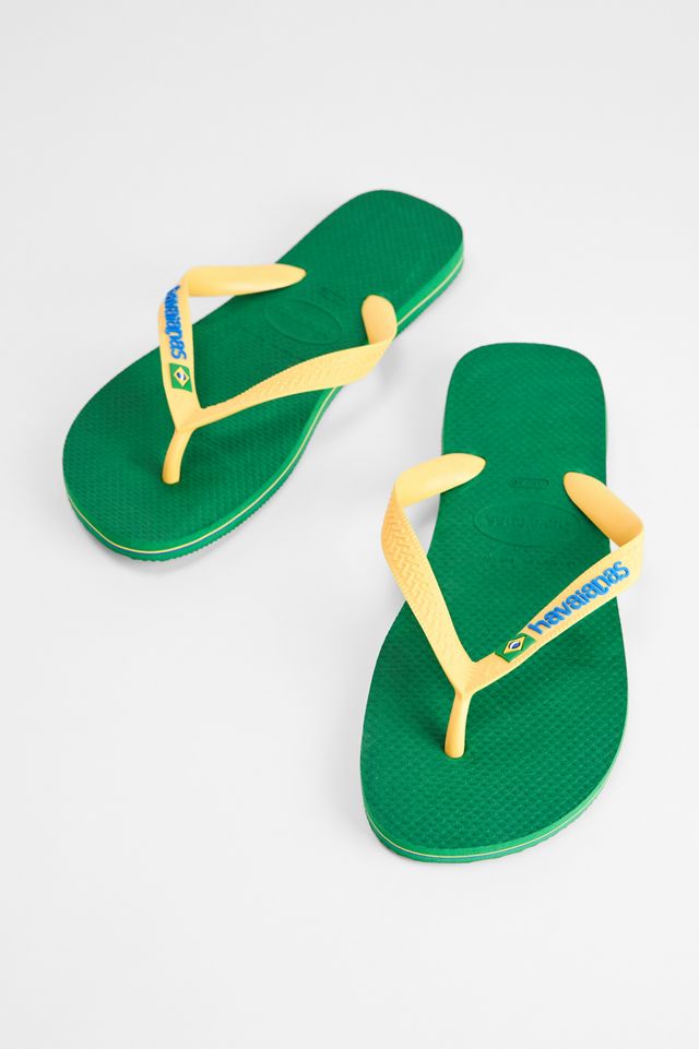 Havaianas Grün & Gelb Brasil Flip Flops #1