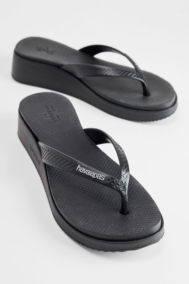 Tongs à plateforme noires Havaianas #1
