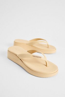 Sandalias de Plataforma Beige Havaianas