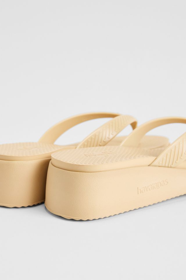 Tongs à plateforme beige Havaianas #4