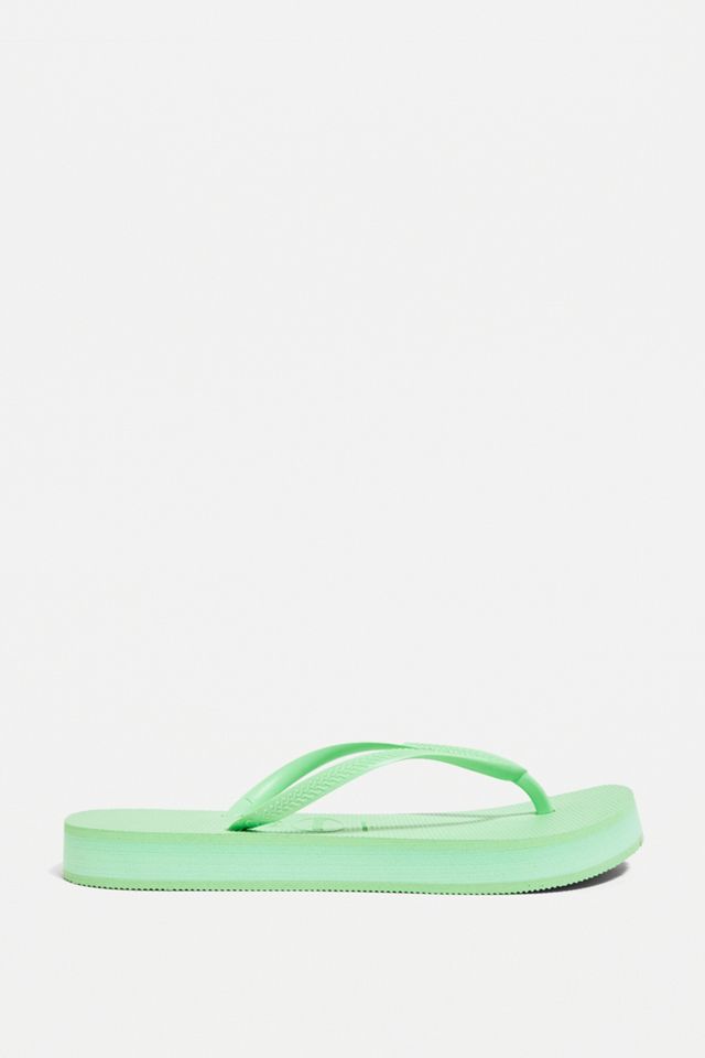 Havaianas – Schmale Flip-Flops mit Plateausohle in Grün #2