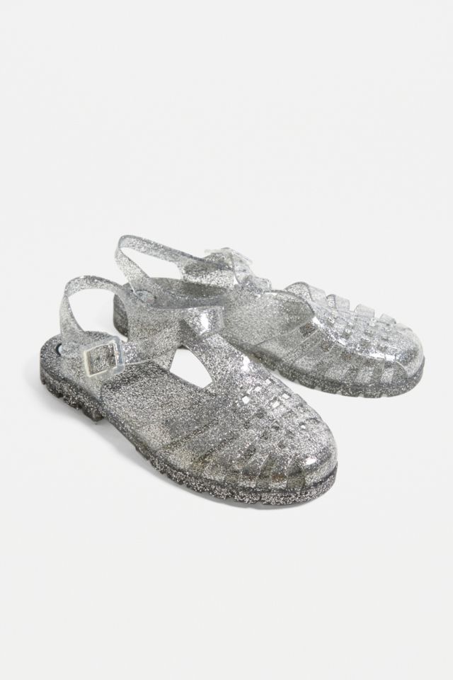 JuJu Reilly Clear Glitter Jelly Sandals