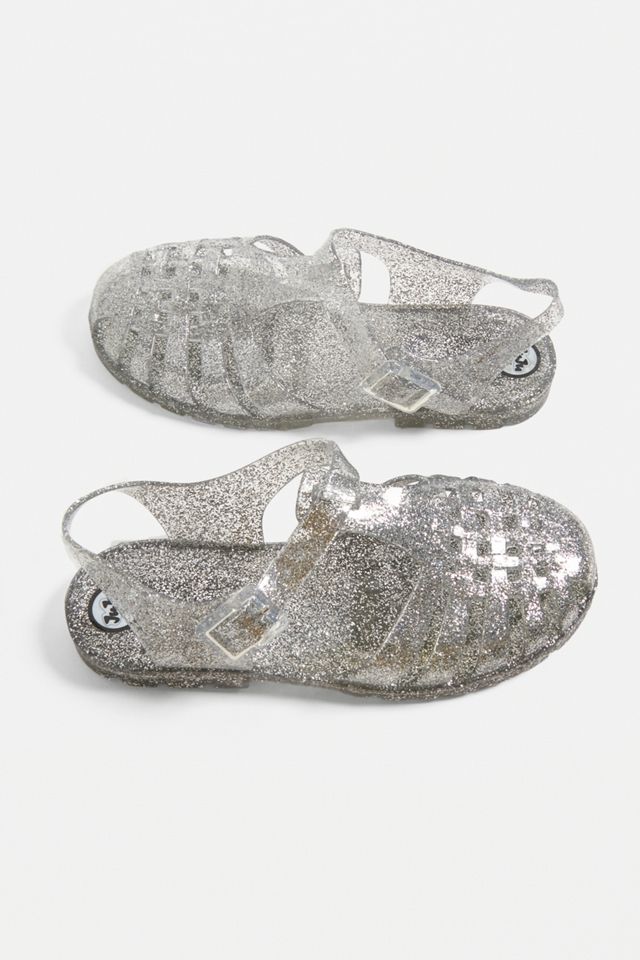 JuJu Reilly Clear Glitter Jelly Sandals #2