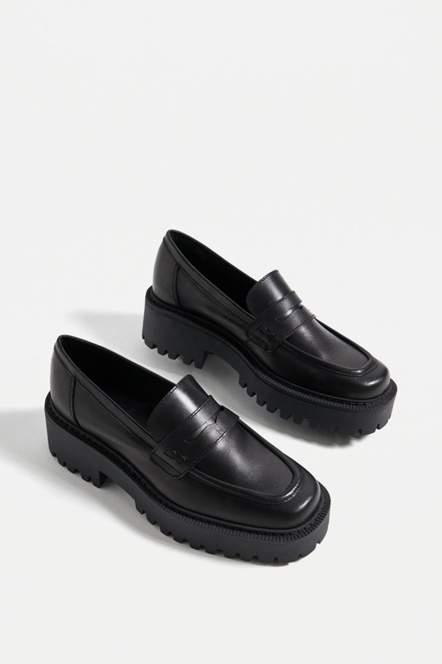 UO Black Ferne Chunky Penny Loafers  #1