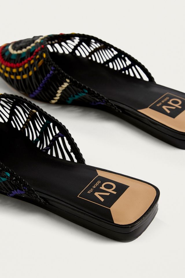 Dolce Vita Black Woven Slide Sandals #4