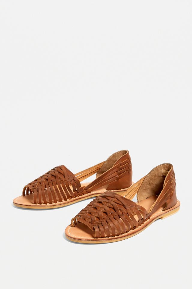 UO Woven Huarache Brown Open Toe Sandals Urban Outfitters UK