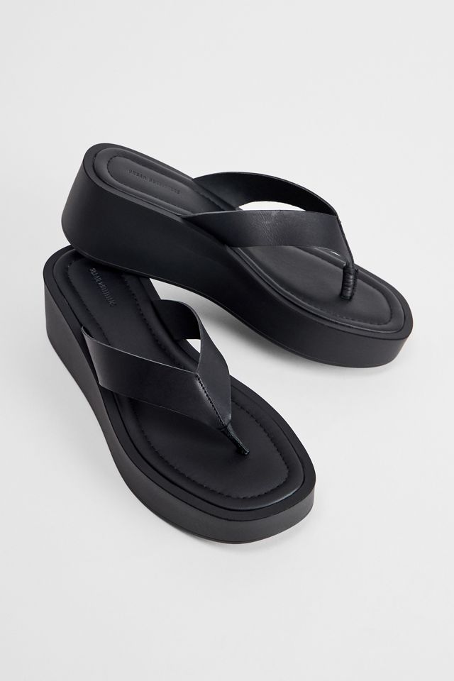 Sandales en cuir noir UO à entre-doigts #1