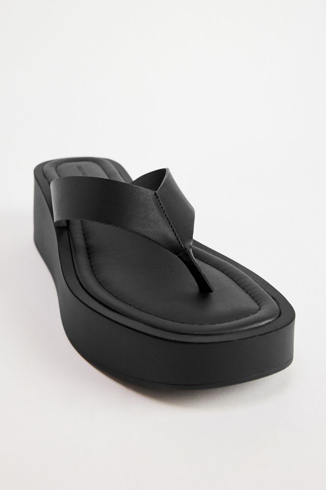 Sandales en cuir noir UO à entre-doigts #3