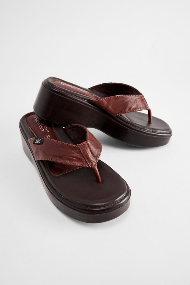 ROC Tongs à plateforme Sadie marron #1