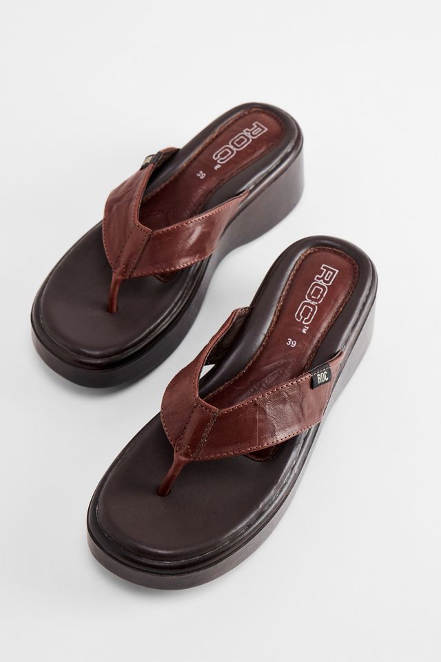 ROC Tongs à plateforme Sadie marron #3