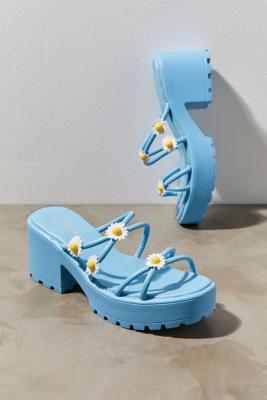 Koi Blue Daisy Strappy Sandals | Urban Outfitters UK