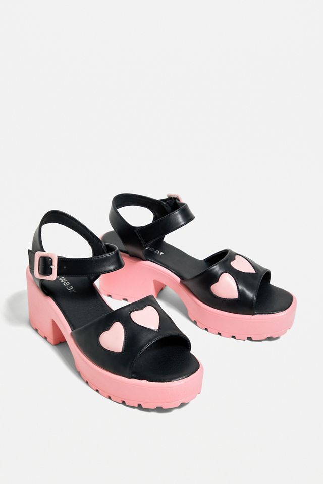 Koi – Sandalen „Rebel" mit rosafarbenen Herzen  #2