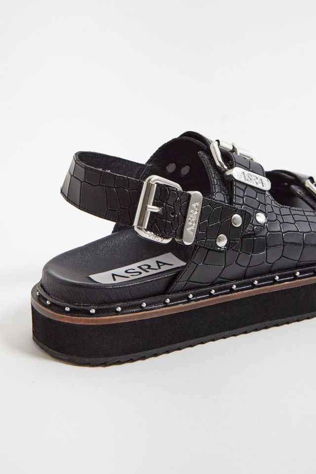 ASRA Sami Black Leather Sandals  #3