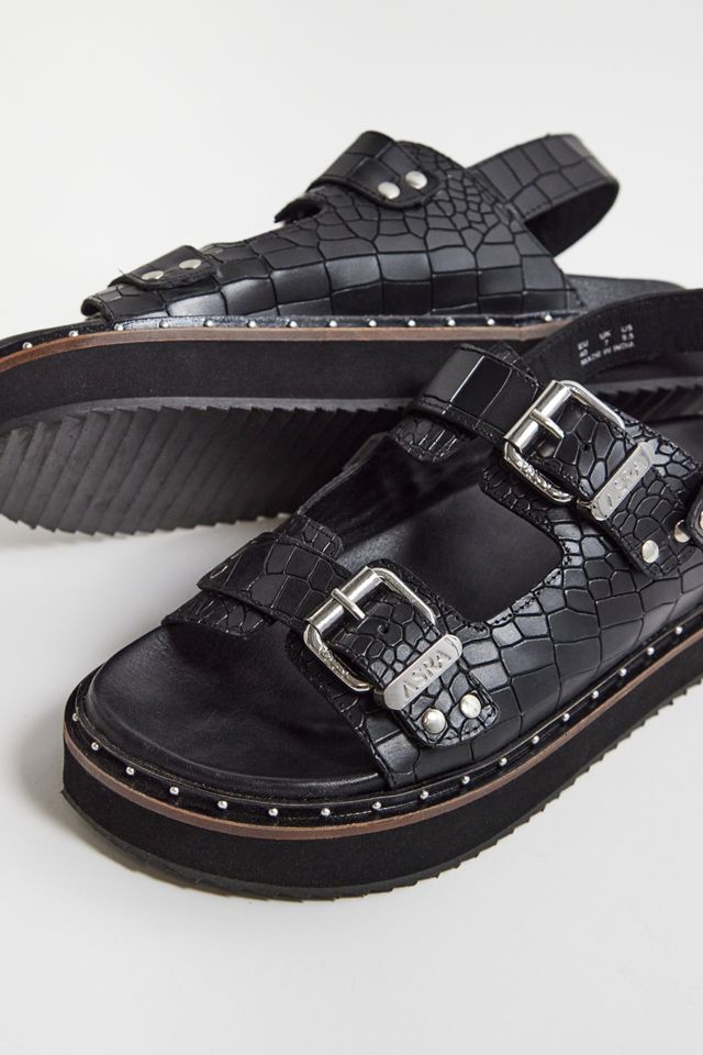 ASRA Sami Black Leather Sandals  #4