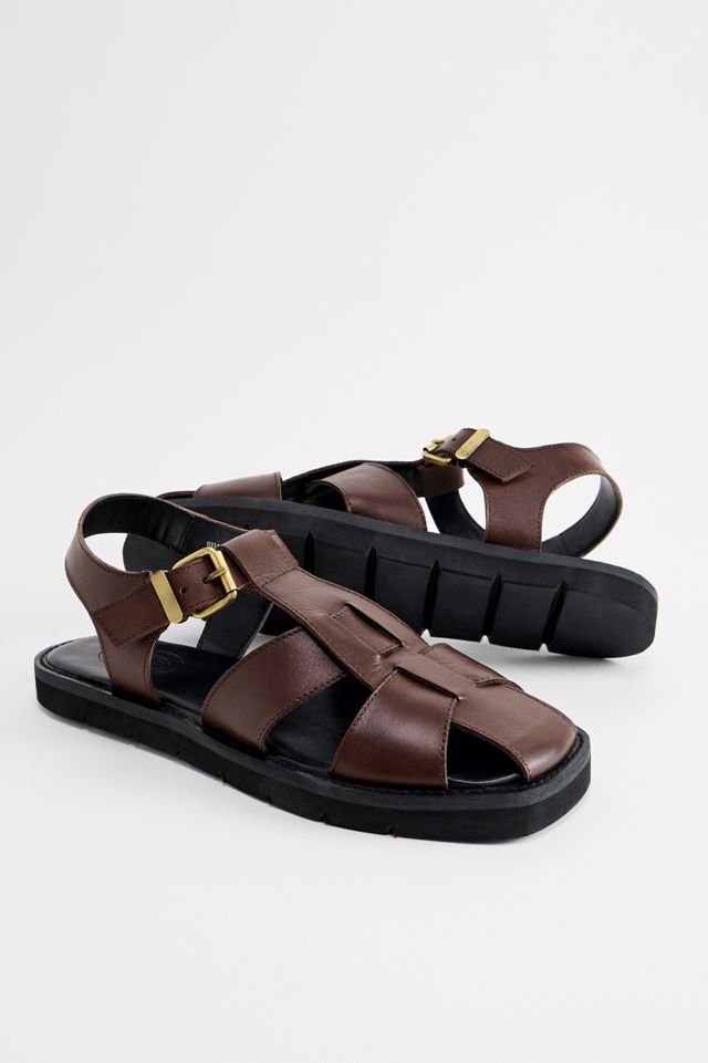 BDG Brown Fisherman Leather Sandals #1