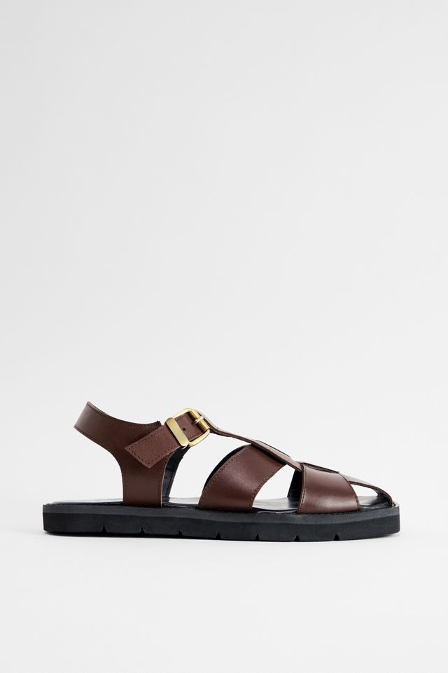 BDG Brown Fisherman Leather Sandals #3