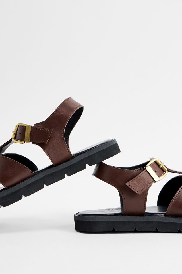 BDG Brown Fisherman Leather Sandals #4