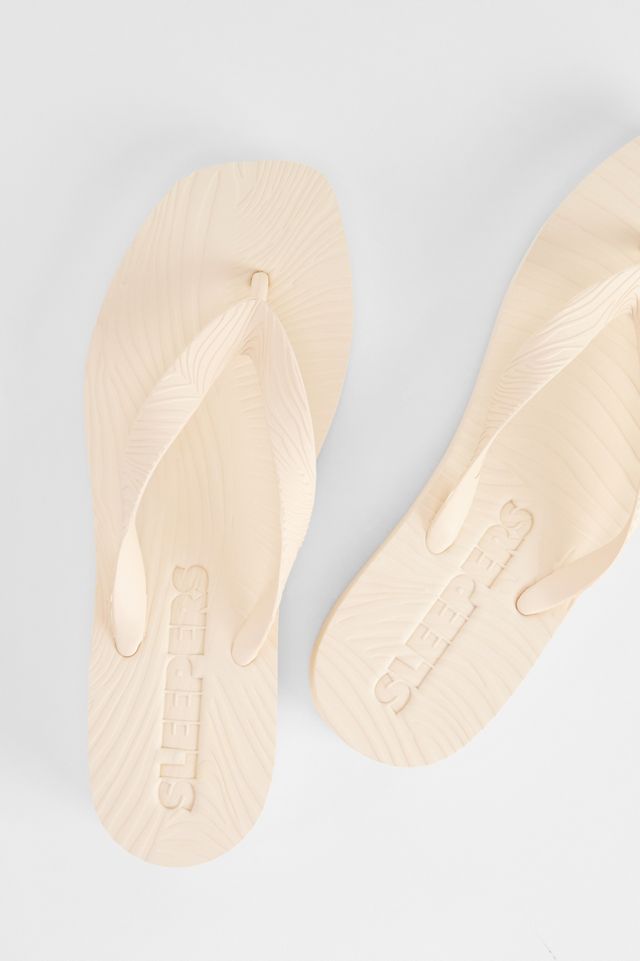 Sleepers Cream High Platform Flip Flops #2