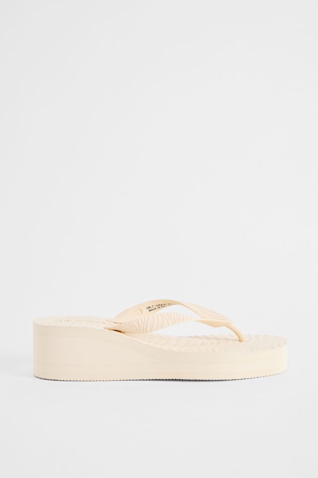 Sleepers Cream High Platform Flip Flops #3