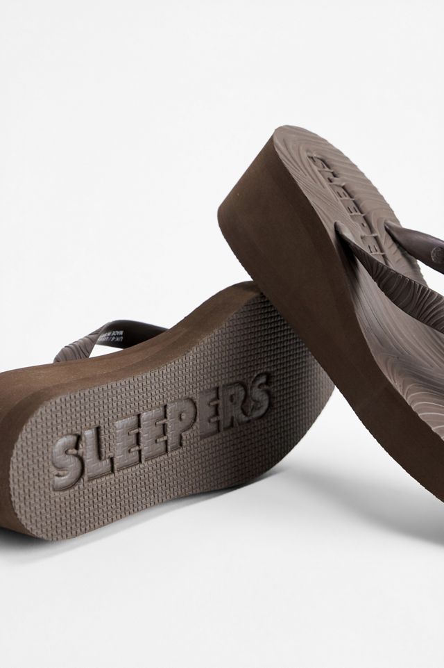 Tongs à plateforme haute brunes Sleepers #4