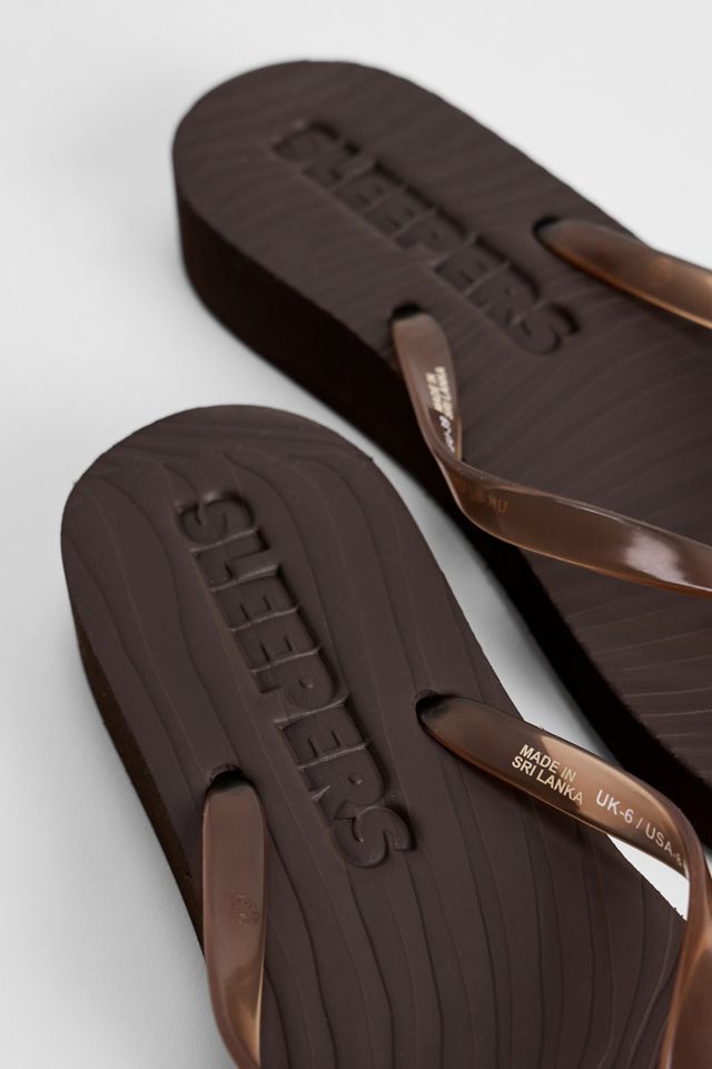 Sleepers Braune Mittelhohe Plateau-Flip-Flops #2