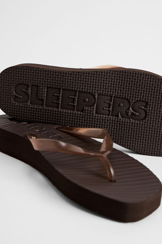 Sleepers Braune Mittelhohe Plateau-Flip-Flops #4