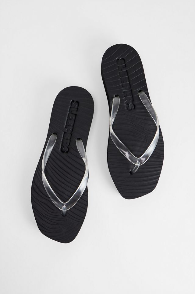 Tongs à plateforme mi-haute noires Sleepers #1