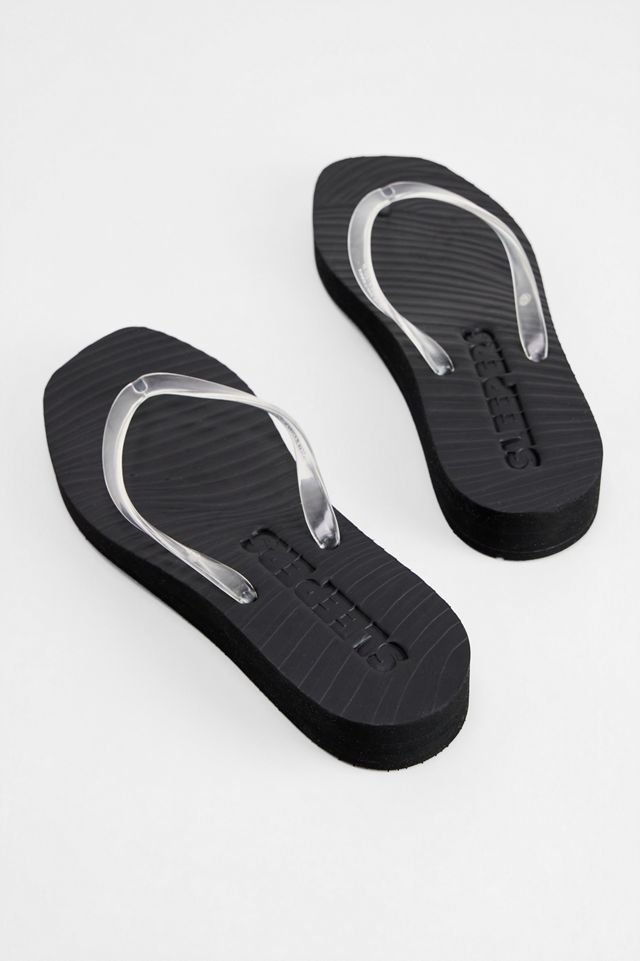 Tongs à plateforme mi-haute noires Sleepers #4