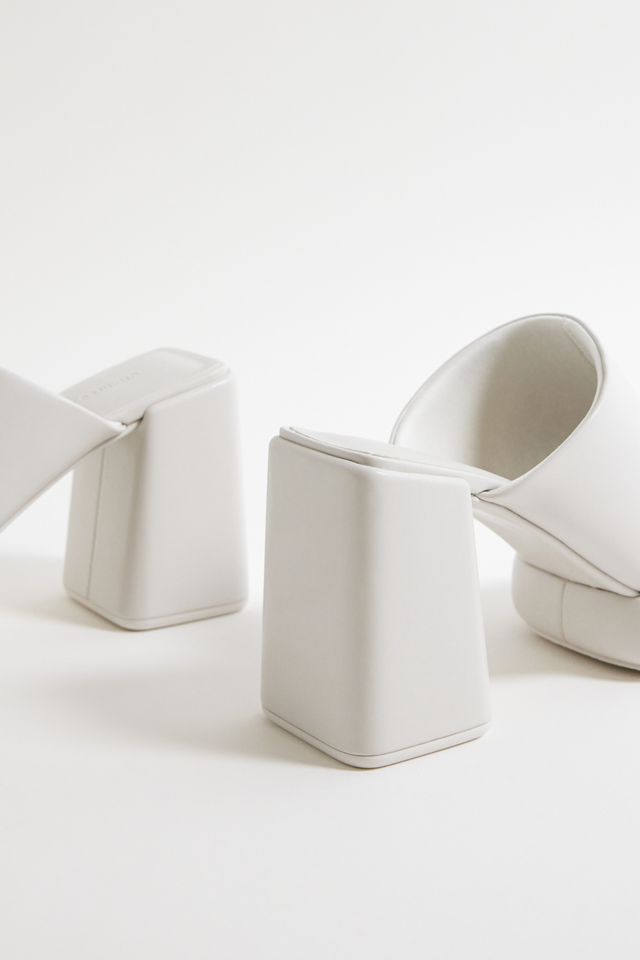 Charles & Keith Lucile White Block-Heel Platform Mules #3