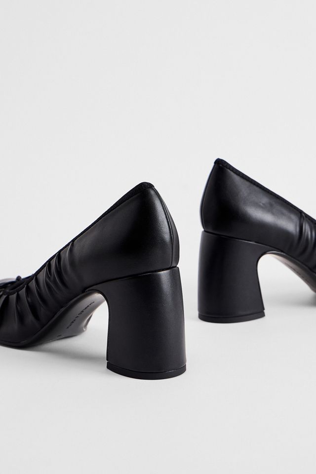 Charles & Keith Black Bow Heeled Ballerina Shoes #4
