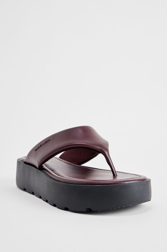 Charles & Keith Burgundy Flatform Thong Sandals #3
