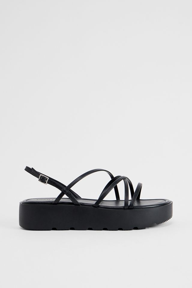 Charles & Keith Black Strappy Flatform Sandals #2