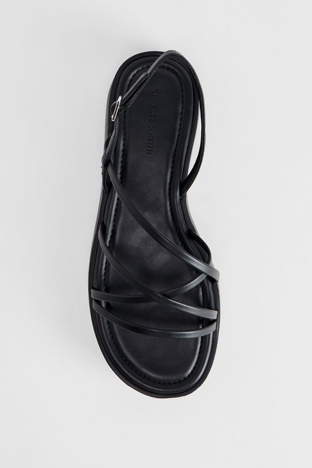 Charles & Keith Black Strappy Flatform Sandals #3