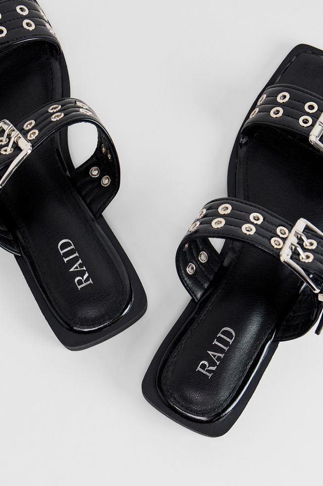 RAID Black Rolly Buckle Sandals #4