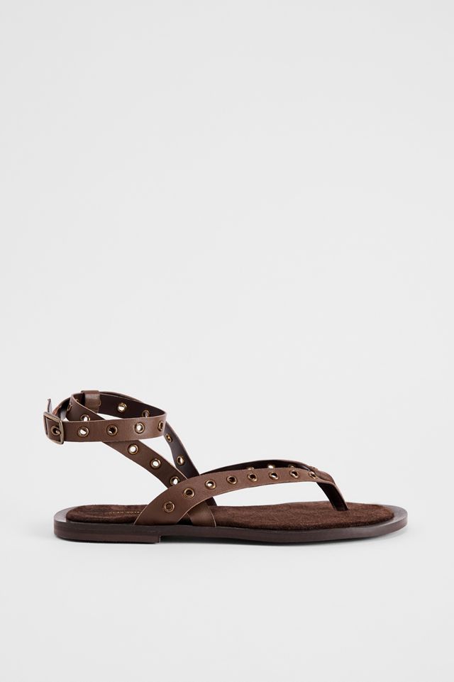 Sandales en cuir à œillets UO Brown Gia #2