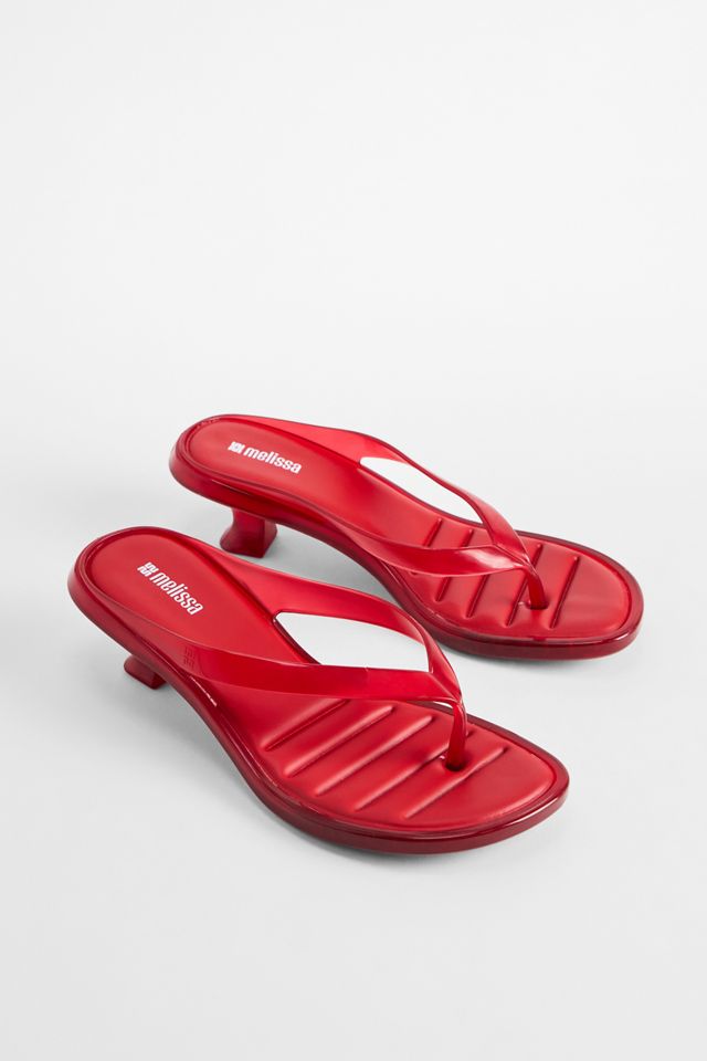 Sandalias de Tacón Bajo Rojas con Tira Melissa #1