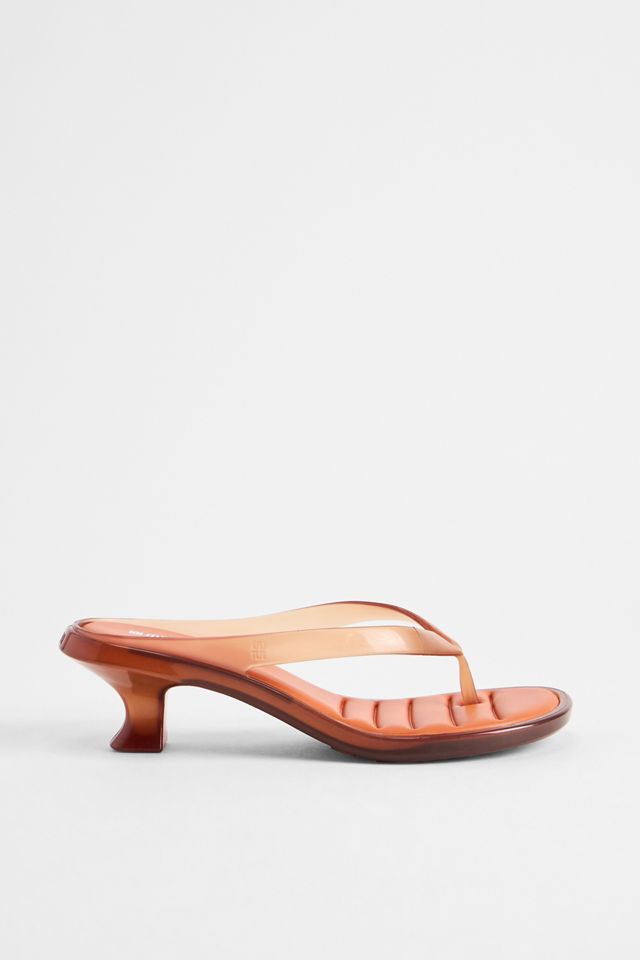 Sandalias de Tacón Bajo con Tira en el Dedo Naranjas Melissa #1