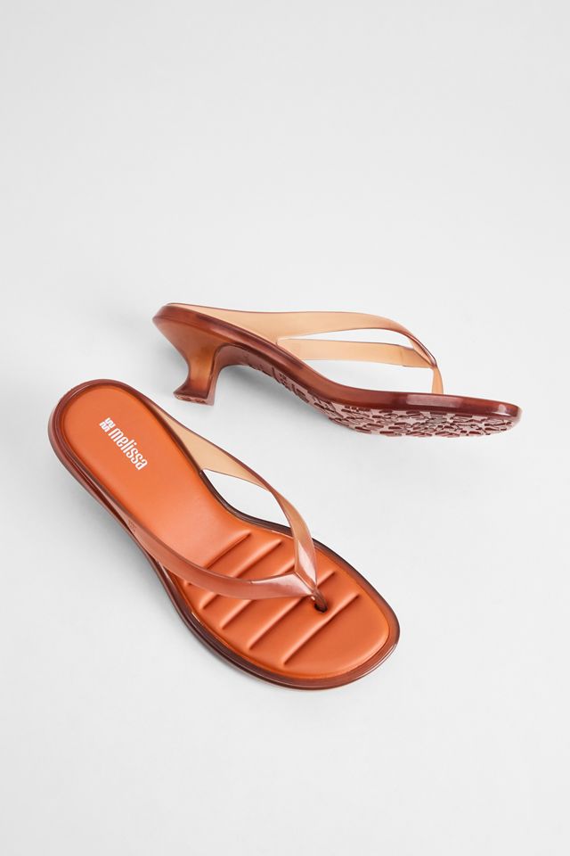 Sandalias de Tacón Bajo con Tira en el Dedo Naranjas Melissa #2