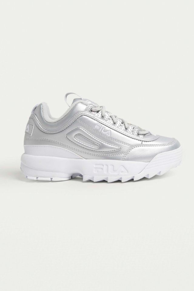 Fila disruptor ii hotsell premium metallic silver shoes