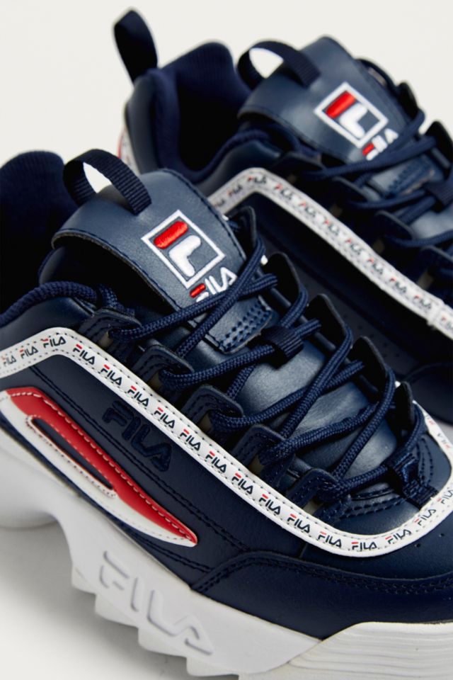 Fila white navy disruptor ii premium shop repeat trainers