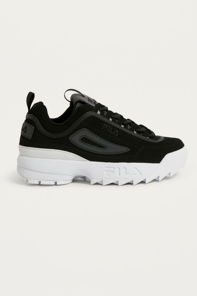 Fila black on sale and purple disruptor