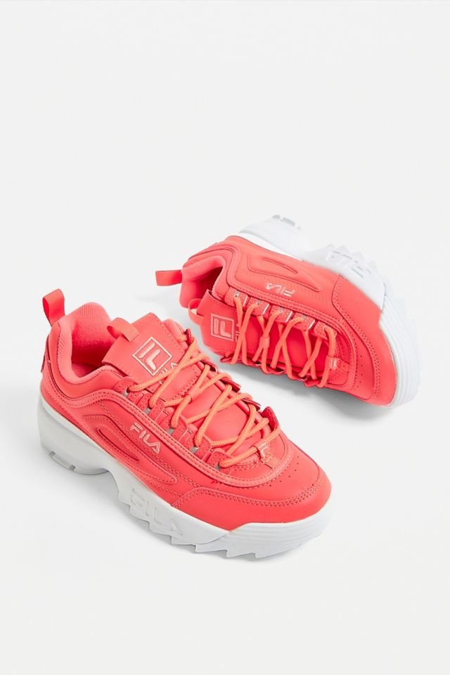 Fila dusty pink disruptor shop ii premium patent trainers