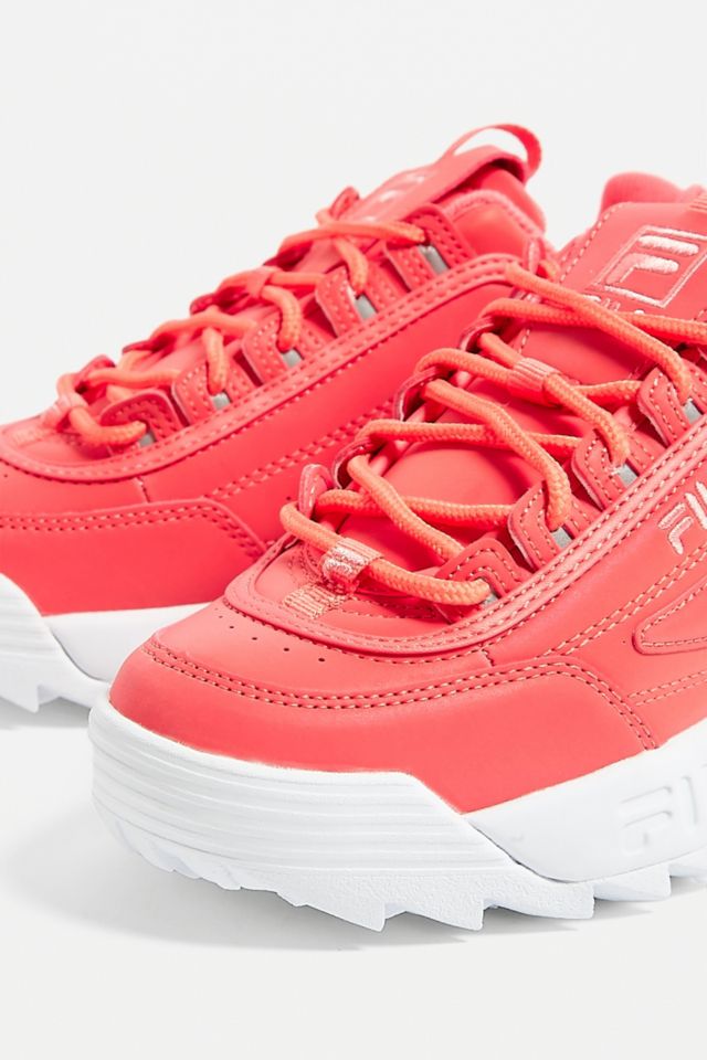 Fila dusty pink disruptor hotsell ii premium patent trainers