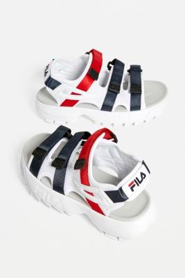 All white deals fila sandals