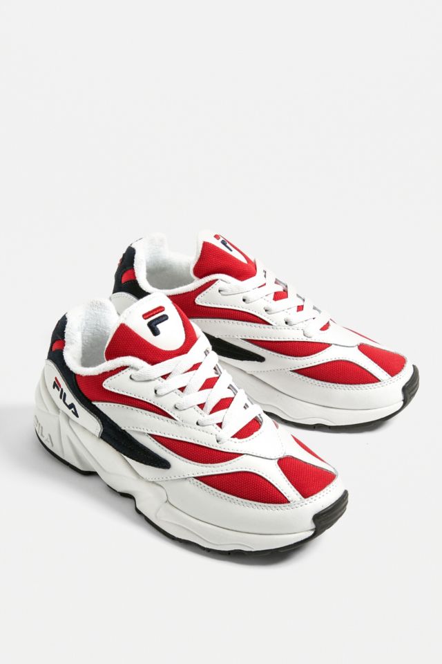 Fila white red and navy venom trainers best sale