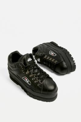 Fila black 2024 trailblazer wedge trainers