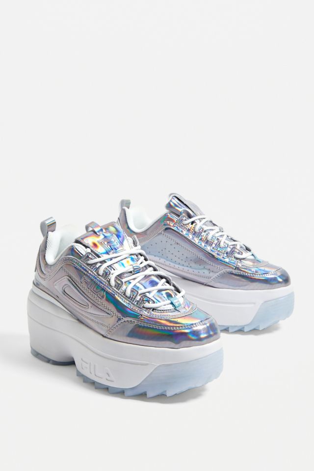 FILA Disruptor Iridescent Wedge Platform Trainers