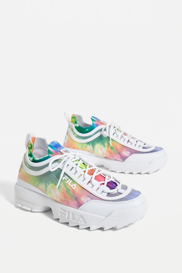 FILA UO Exclusive Disruptor 2 Tie Dye Sock Trainers