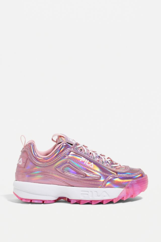 Fila Disruptor II Pink Iridescent Trainers Urban Outfitters UK