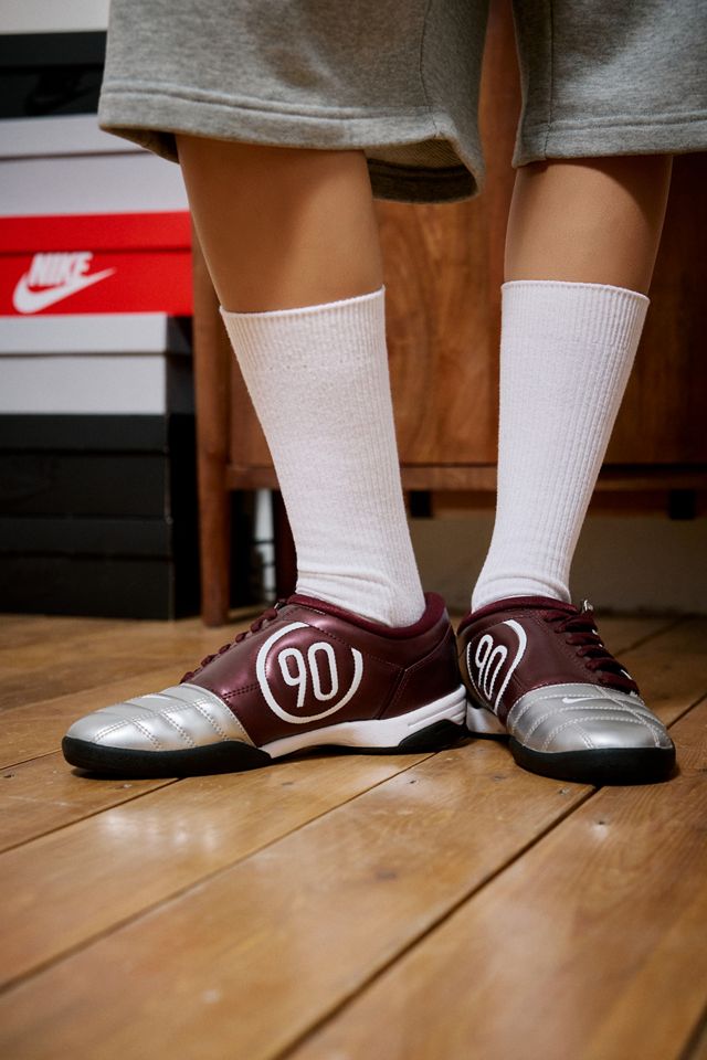 Nike Metallic Silver & Burgundy T90 Trainers #1